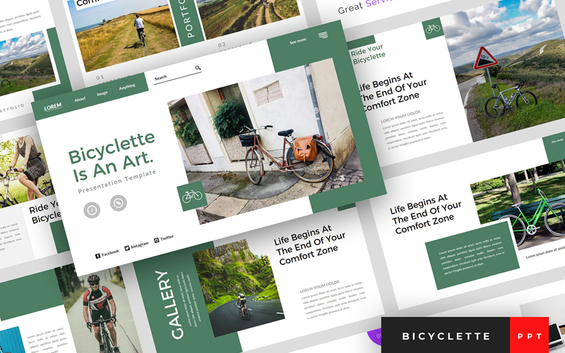 bicyclette bicycle presentation powerpoint template original
