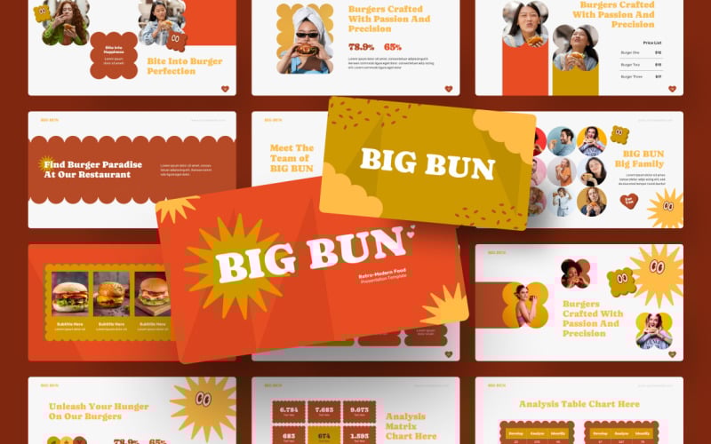 big bun retro food festival powerpoint template original