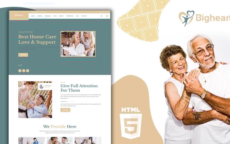 bigheart senior security landing page template original
