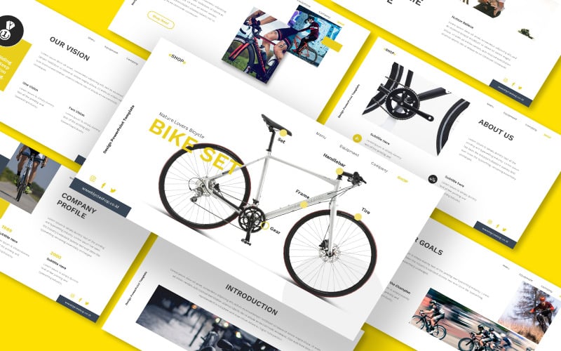 bike set presentation powerpoint template original