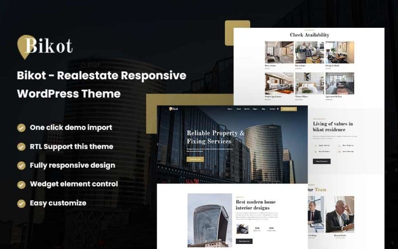 bikot realestate responsive wordpress theme original