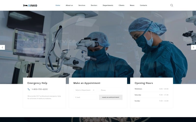 binko futuristic privat clinic html landing page template original