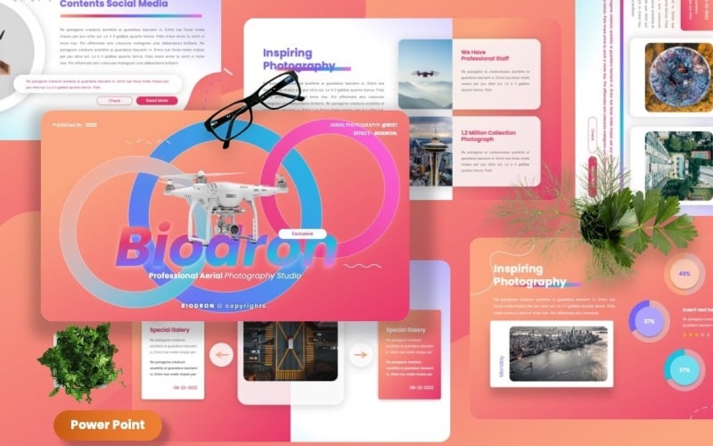 biodron aerial photography powerpoint templates original
