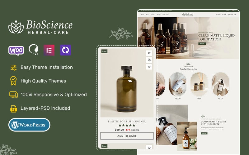 bioscience crafted woocommerce theme for natural beauty care original