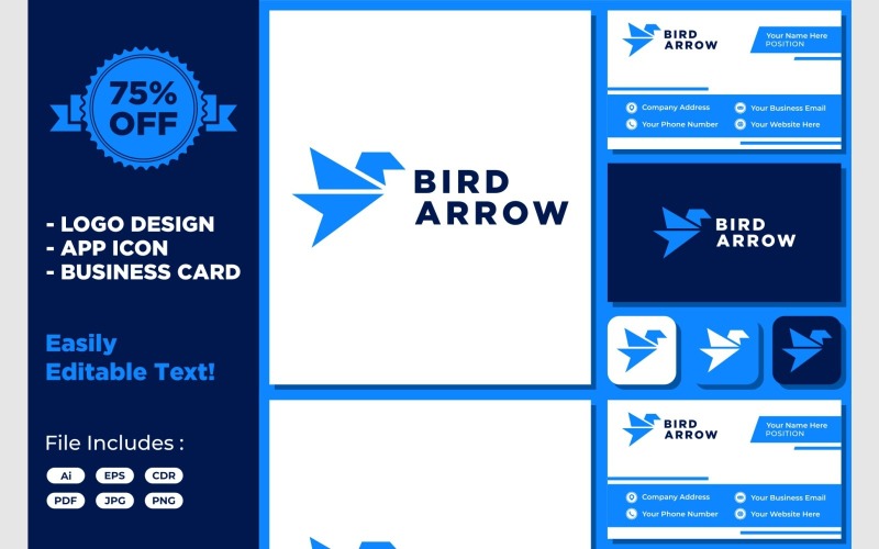 bird arrow fly success modern logo original