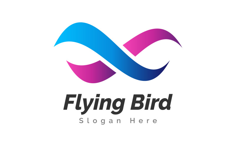 bird fly infinity logo design original