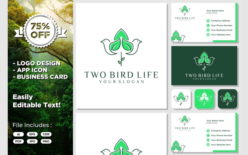 bird leaf nature tulip flower logo original