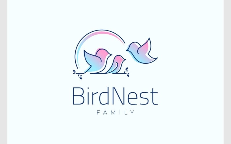 bird nest family minimalist logo original