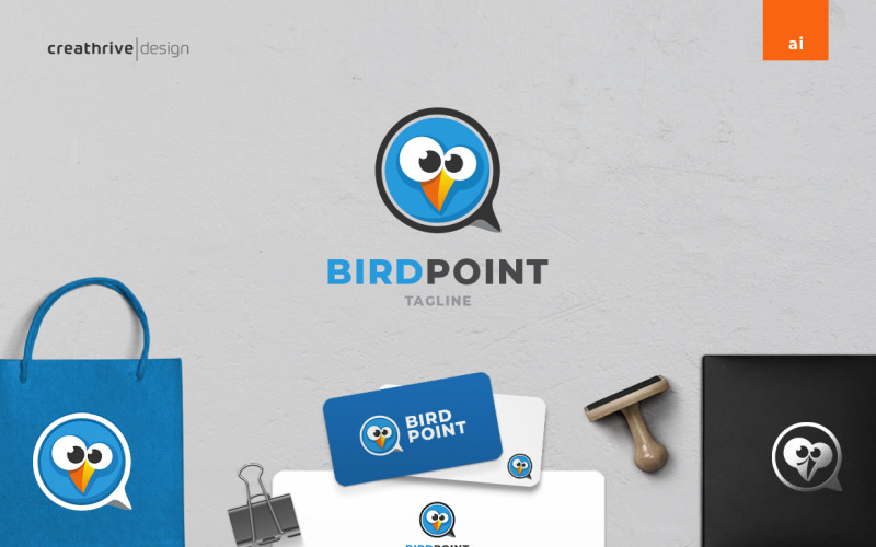 bird point fun logo template original