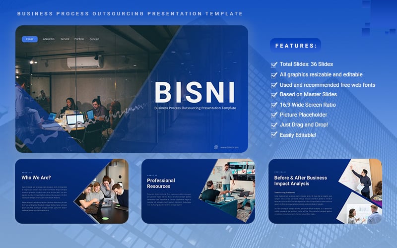 bisni business process outsourcing powerpoint template original