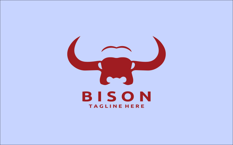 bison head logo design template v original