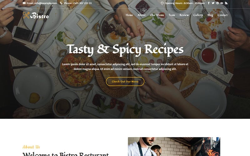 bistro food amp resturant responsive landing page template original