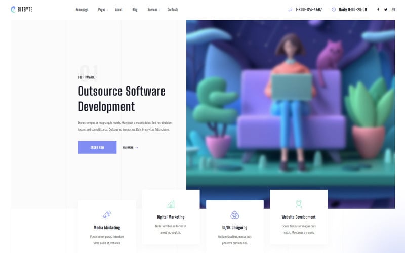 bitbyte outsource software development company wordpress theme original