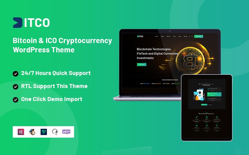 bitco bitcoin and ico cryptocurrency responsive wordpress theme original