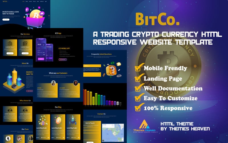 bitco trading amp crypto currency html landing page responsive website template original