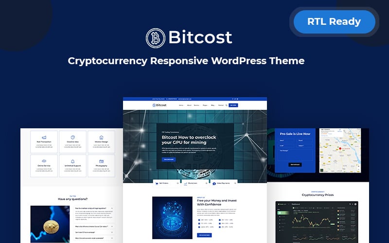 bitcost cryptocurrency amp bitcoin responsive wordpress theme original
