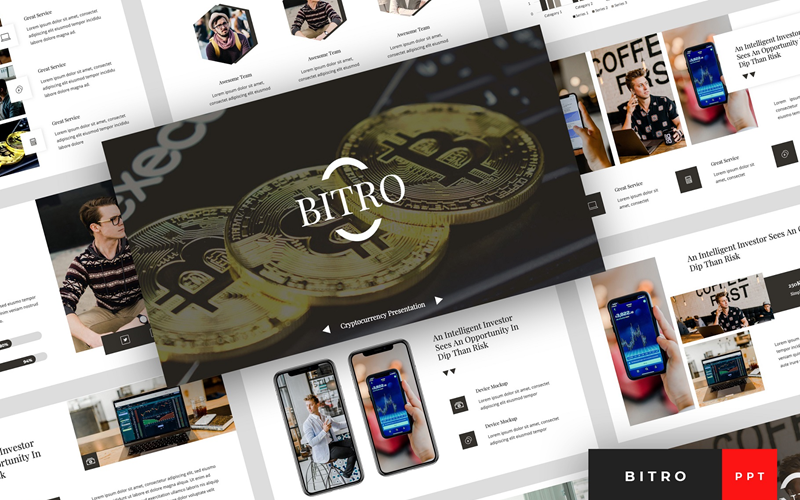 bitro cryptocurrency presentation powerpoint template original