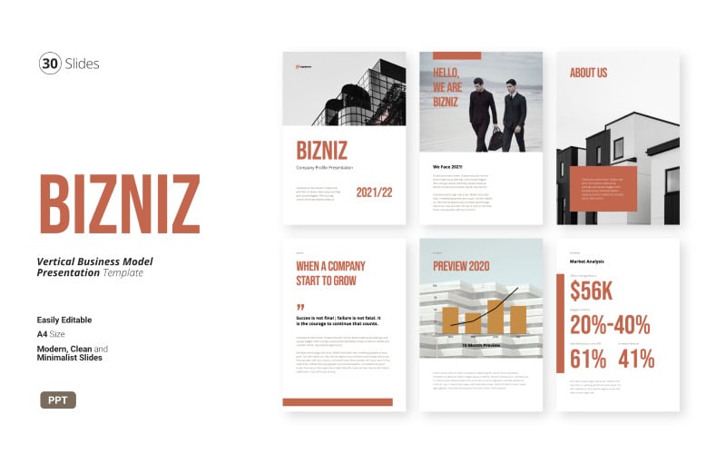 bizniz vertical business powerpoint presentation original