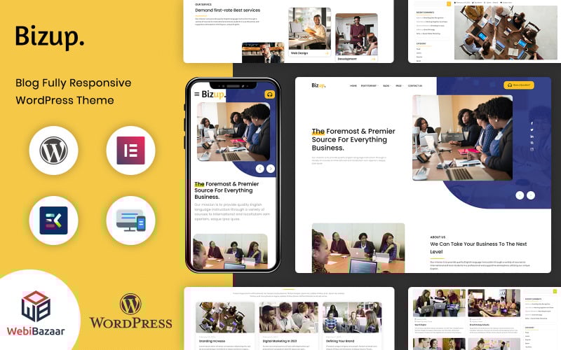bizup multipurpose business consulting elementor wordpress theme original
