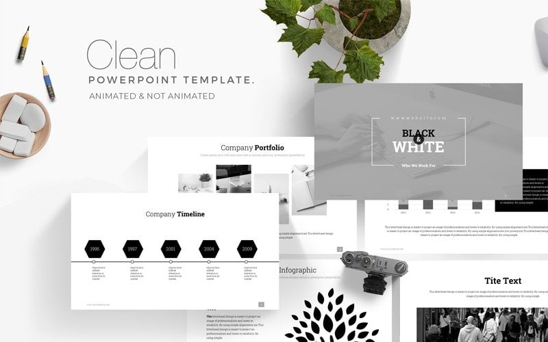 black amp white powerpoint template original