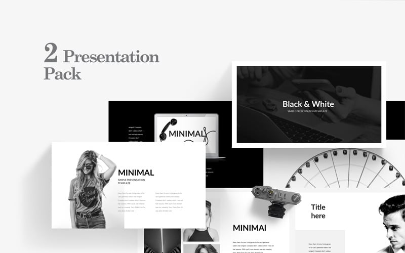 black amp white presentation pack powerpoint template original