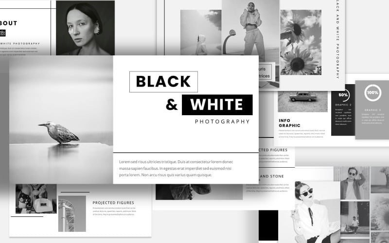 black amp white themes powerpoint template original