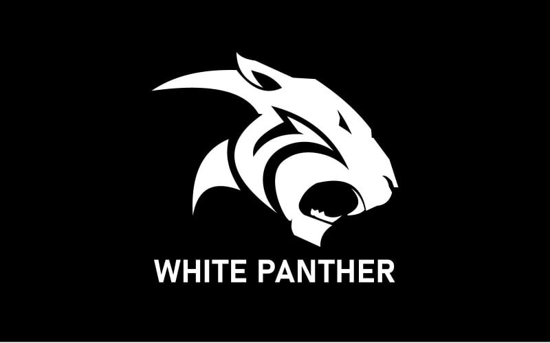 black and white panther animal logo design vector modern template original
