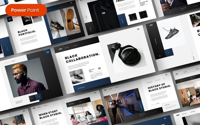 black busines powerpoint template original