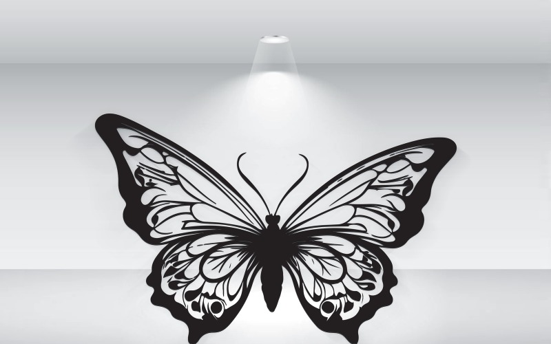 black butterfly silhouette logo template illustration vector original