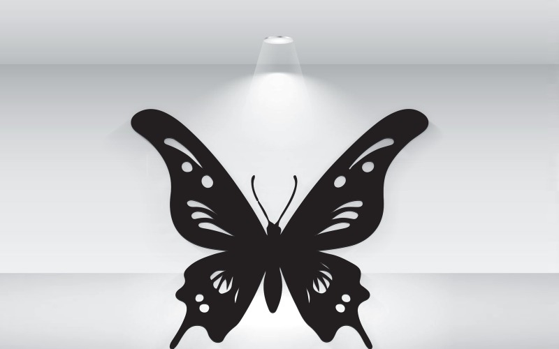 black butterfly silhouette logo template vector original