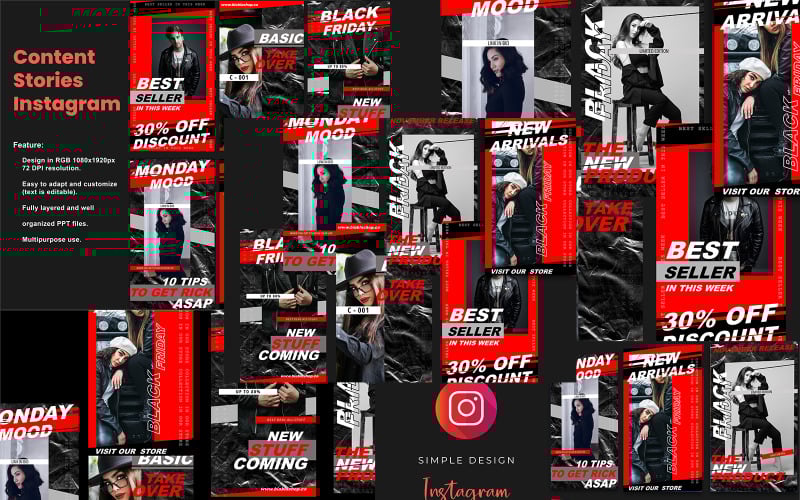 black friday fashion social media template original
