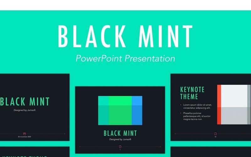 black mint powerpoint template original