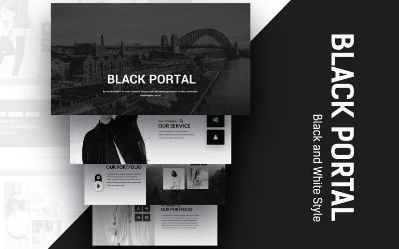black portal powerpoint template original