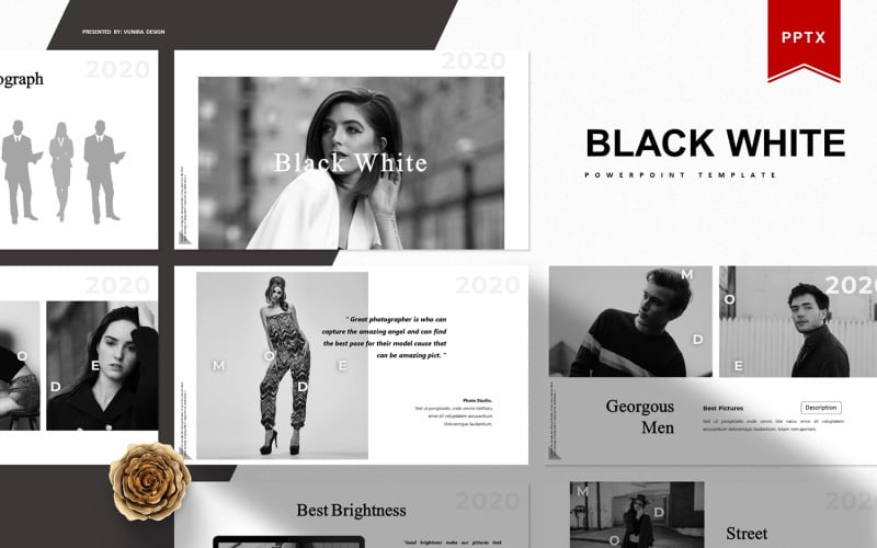 black white powerpoint template original