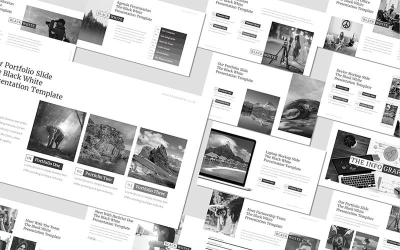 black white powerpoint template original
