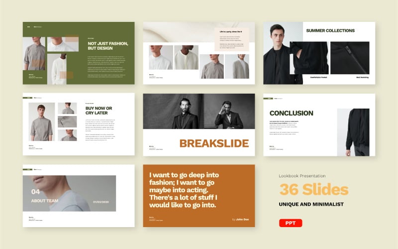 blind fashion catalogue presentation powerpoint template original