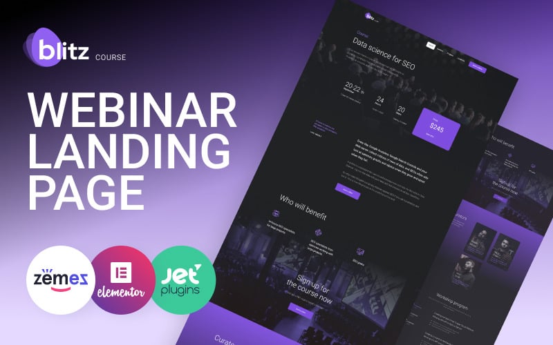 blitz webinar landing page template wordpress theme original