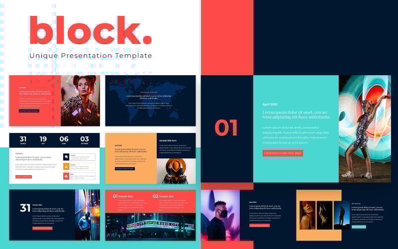 block powerpoint presentation template original