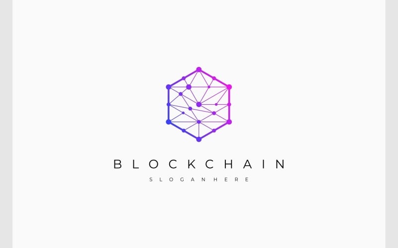 blockchain connection hexagon tech logo original