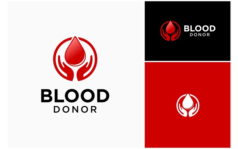 blood drop hand giving logo original