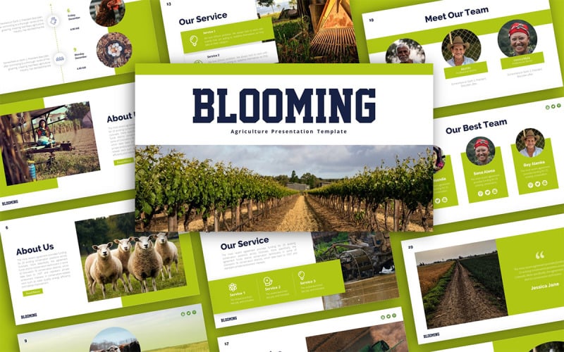 blooming agriculture presentation template original