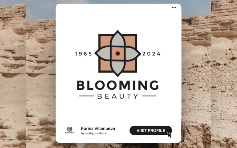blooming beauty logo template a stunning blend of nature and style original