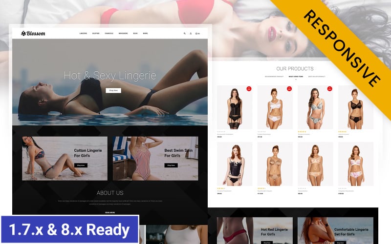 blossom lingerie store prestashop responsive theme original