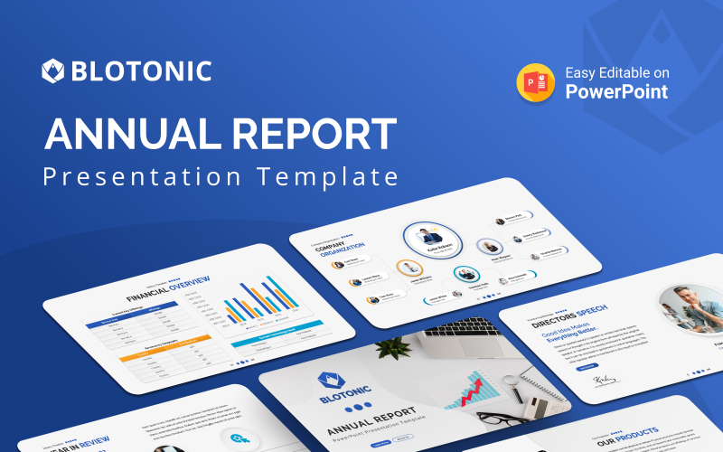 blotonic annual report powerpoint presentation template original