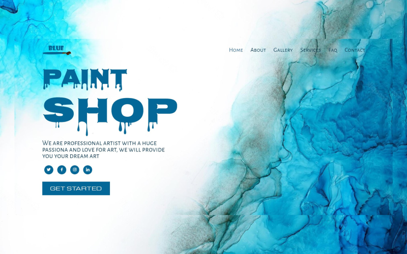blue landing page template original