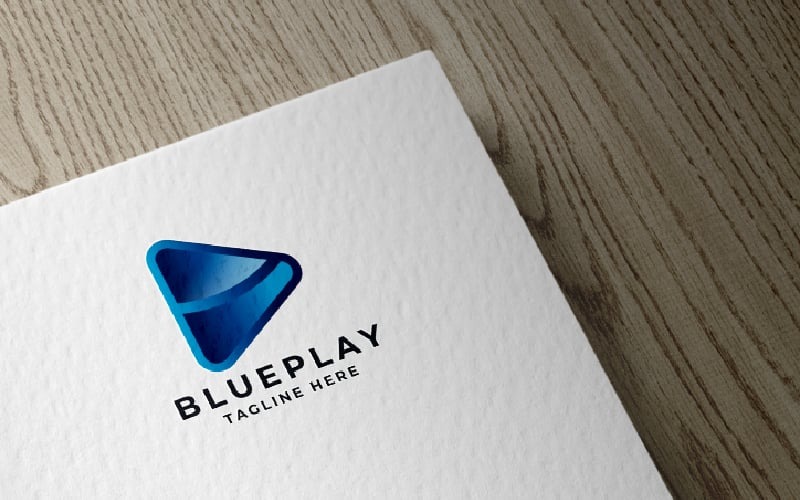 blue play pro logo template original