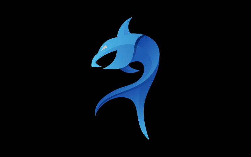 blue shark gradient logo template original