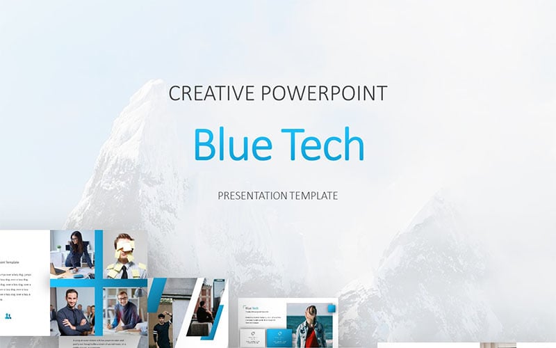 blue tech powerpoint template original