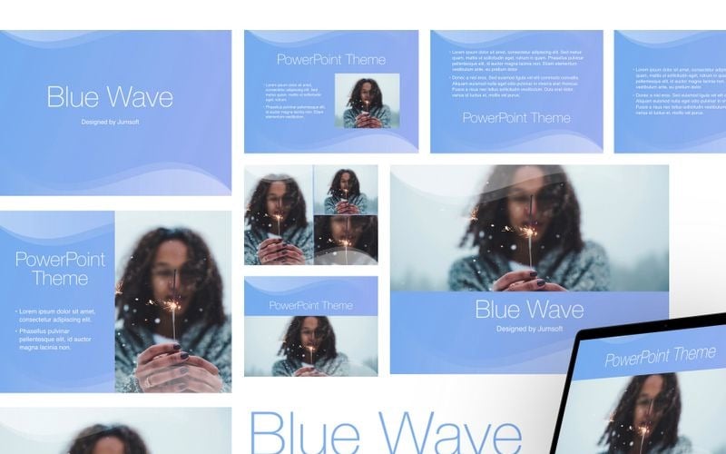 blue wave powerpoint template original