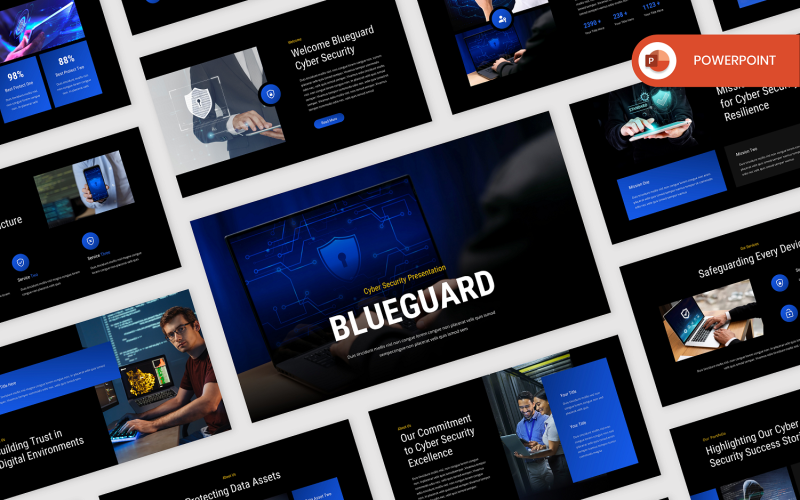 blueguard cyber security powerpoint template original